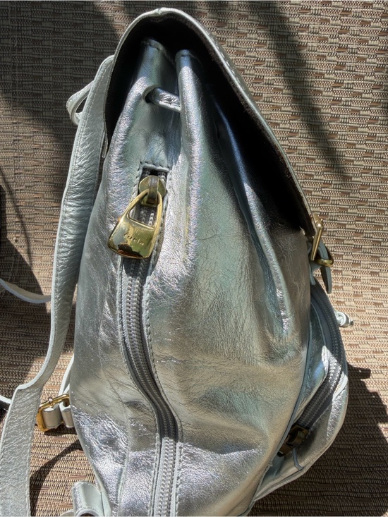 Furla Metallic Silver Women\'s Mini Backpack